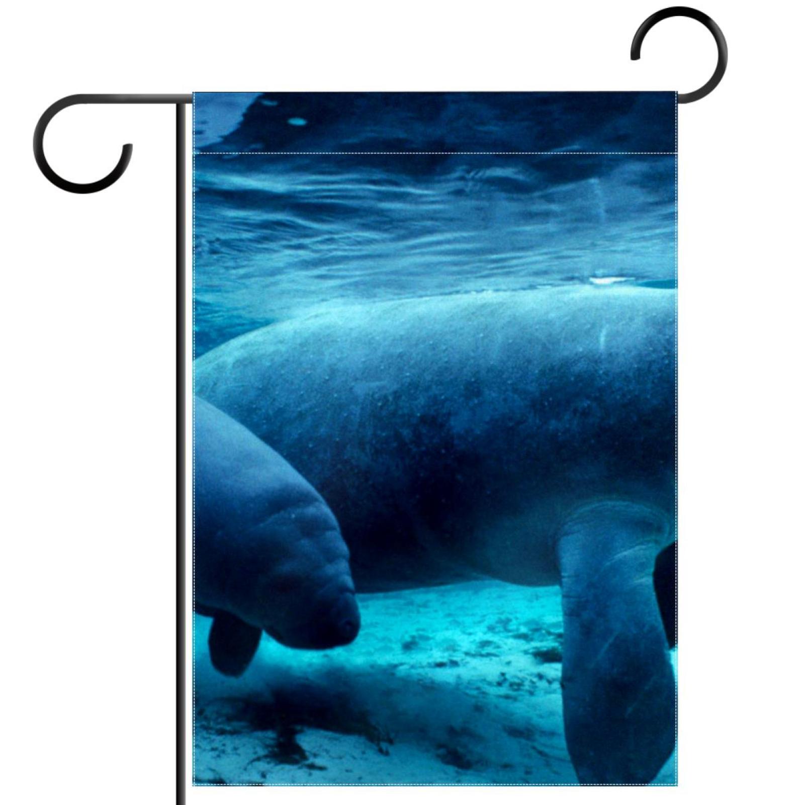 Manatee Sea Cow Blue Pattern Garden Banners: Outdoor Flags for All