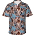 thumbnail image 1 of Manatee Starfish Pattern Mens Hawaiian Shirt Short Sleeve Casual Button Up Tropical Summer Beach Shirt, 1 of 9