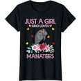 thumbnail image 1 of Manatee Tee For Women Kids Just A Girl Who Loves Manatees T-Shirt, 1 of 4