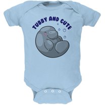 Manatee Tubby And Cute Chubby Sea Potato Soft Baby One Piece Light Blue 12-18 M