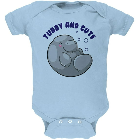 Manatee Tubby And Cute Chubby Sea Potato Soft Baby One Piece Light Blue 3-6 M
