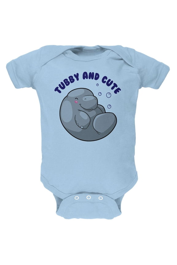 Manatee Tubby And Cute Chubby Sea Potato Soft Baby One Piece Light Blue 3-6 M