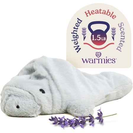 Warmies 13” Manatee Stuffed Animal, Microwavable Heated Plushies and Weighted Soft Plush Toys