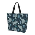 thumbnail image 1 of Manatee Women's Tote Bags Reusable Grocery Shopping Bag Foldable for Beach Gym Work Daily Carry All, 1 of 6