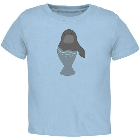 Manatee in Water Cute Toddler T Shirt Light Blue Toddler Size 5/6