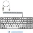 thumbnail image 1 of Manbasnake AK873 Gaming Keyboard,RGB Backlit,Hot-Swap,PBT,75% TKL Layout with Custom Coiled USB/Type-C Aviation Cable(Blue Grey/Brown Switch), 1 of 9