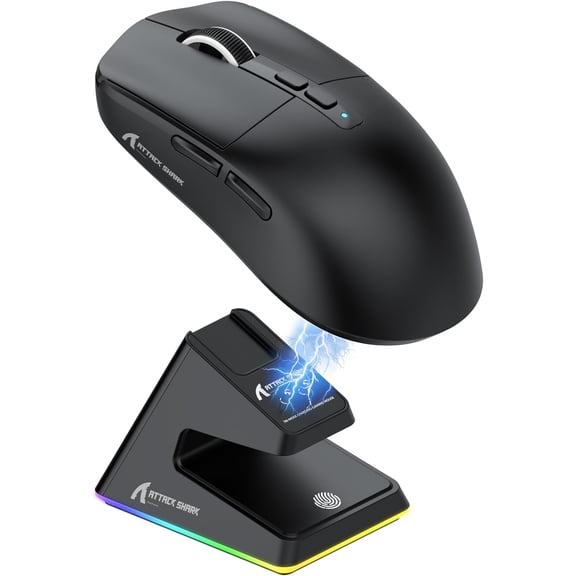 Manbasnake X6 RGB Charging Base Wireless Gaming Mouse, Black