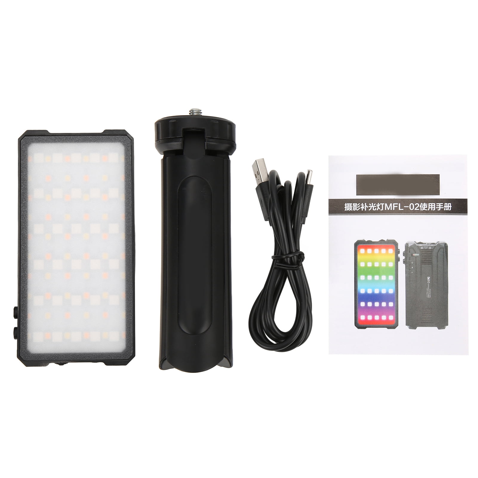 Manbily Camera Fill Light MFL‑02 Full Color RGB Video LED Light 3000K ...