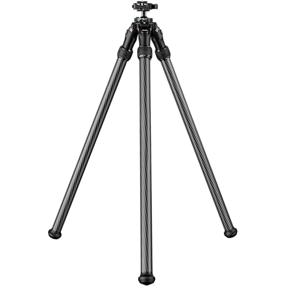 Manbily QM-2832 Shooting Tripod, Inverted Hunting Carbon Fiber Tripod with 38mm Ball Head and Picatinny to Arca Swiss Adapters, 32mm Thick Tubes, Max Load 44lbs Black