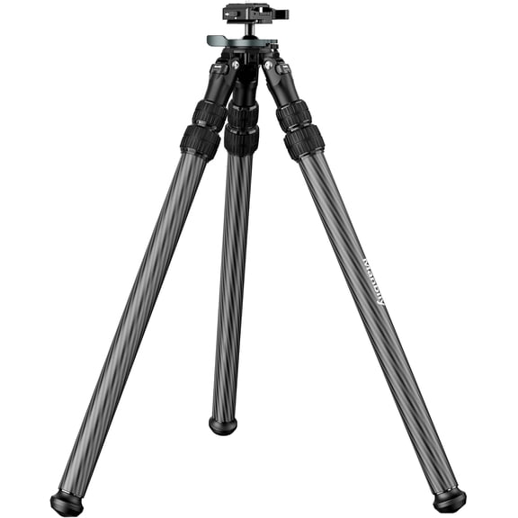 Manbily QM-2836 Shooting Tripod, Inverted Hunting Carbon Fiber Tripod with 45mm Ball Head and Picatinny to Arca Swiss Adapters, 36mm Thick Tubes, Max Load 55lbs Black