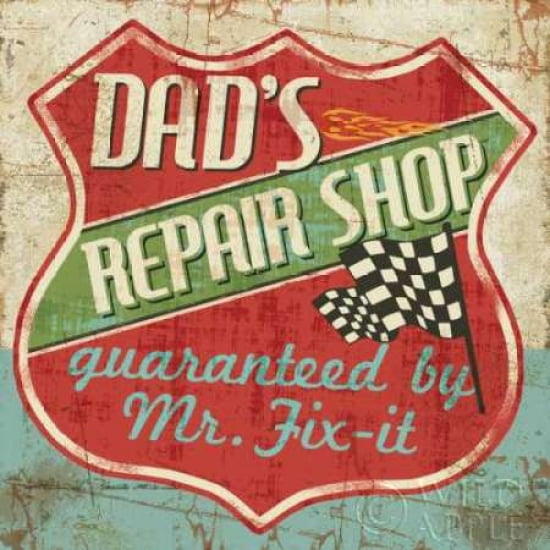 Mancace IV - Dads Repair Shop Canvas Art - Pela Studio (24 x 24)