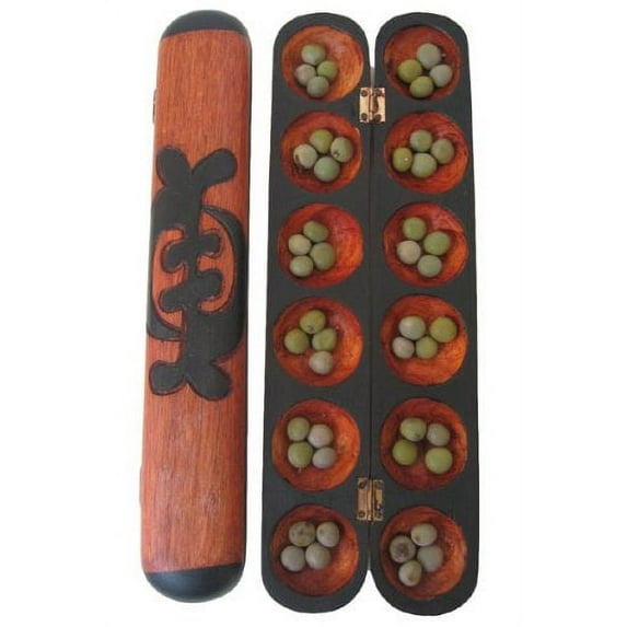 Mancala Oware Seed Game - African Counting Math Game - Carved in Africa