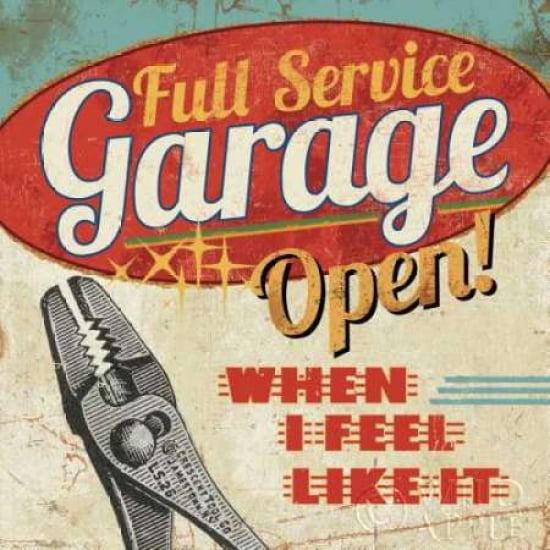 Mancave I - Full Service Garage Canvas Art - Pela Studio (24 x 24)