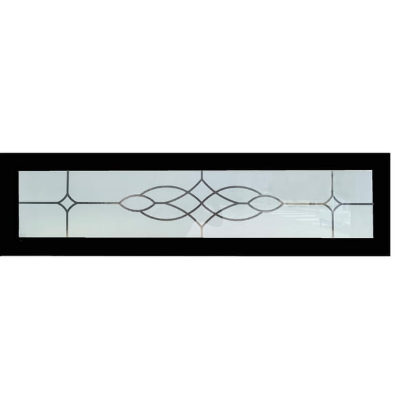 Manchester 47.5" x 11.5" Black New Construction Decorative Glass Window