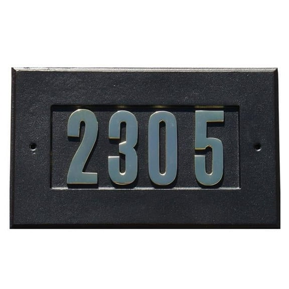 Manchester Address Plate with 3" Gold Brass Numbers (Numbers Included)