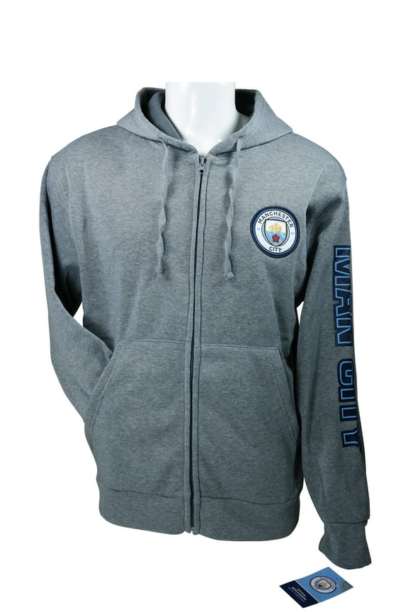 Manchester City F.C. Zipper Front Fleece Jacket Sweatshirt Official License Soccer Hoodie Large 012