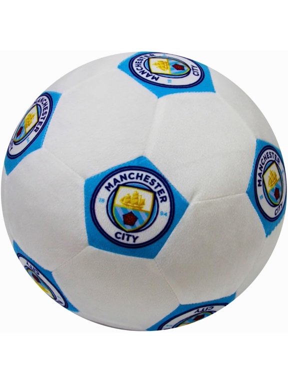 Manchester City FC Official Ball Shaped Football Design Blue Cushion