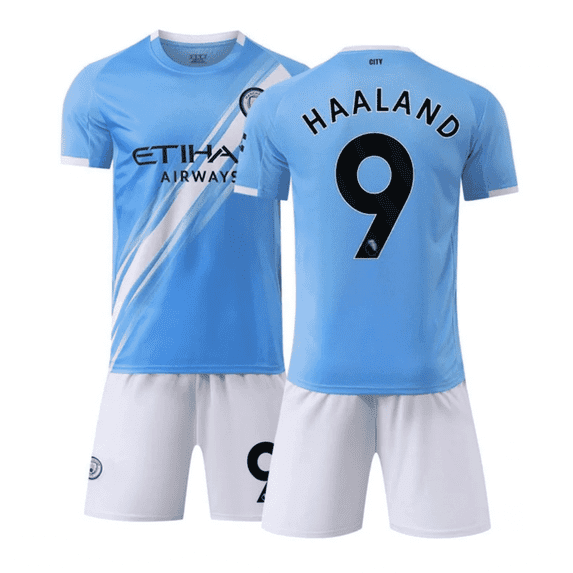 Manchester City Home 2025-26 Haaland #9 Jersey & Short Set Size Men's XLarge