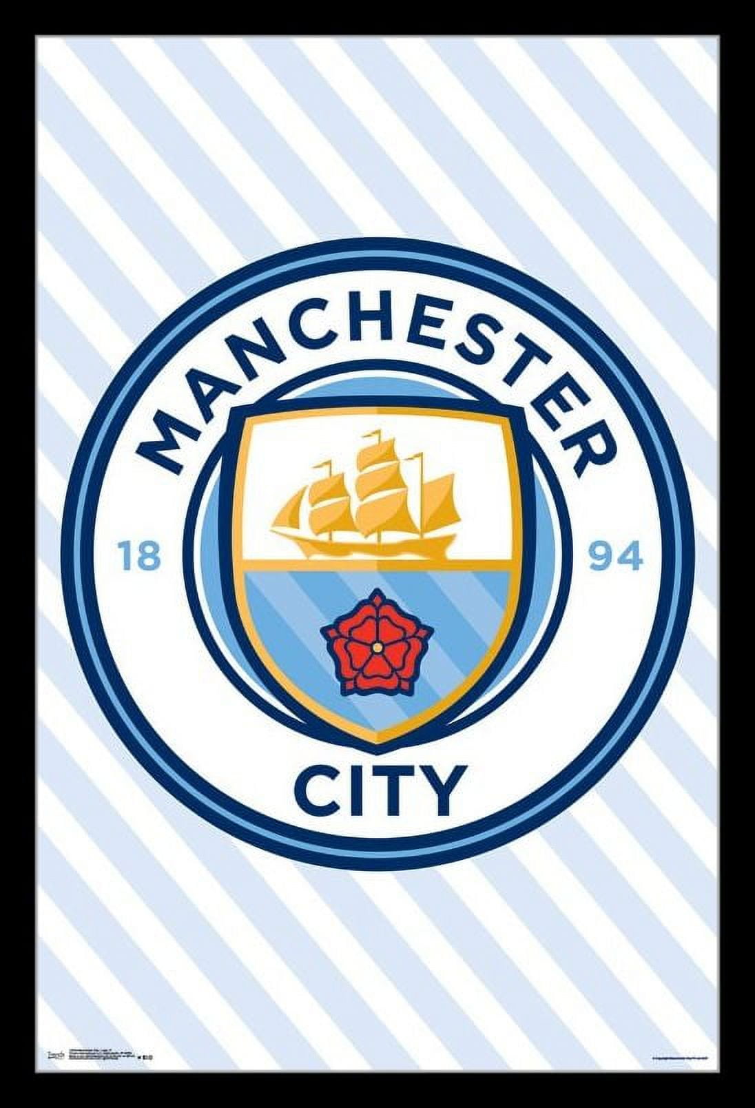 Manchester City - Logo Laminated &amp; Framed Poster Print 22 x 34