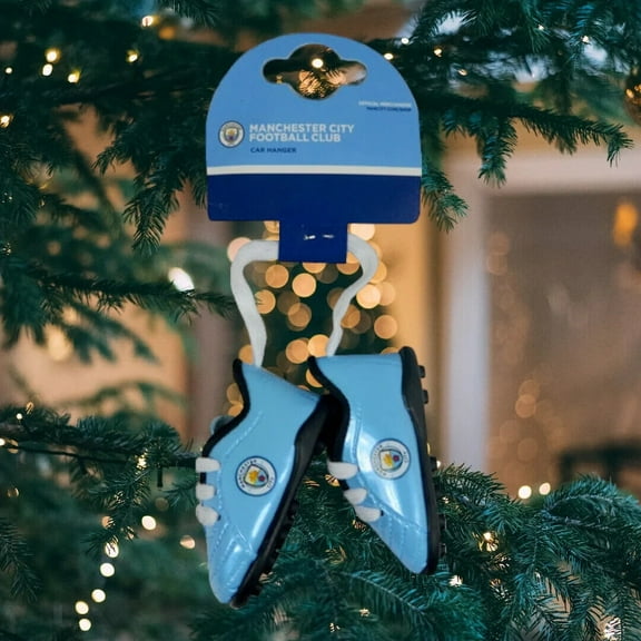 Manchester City Mini Boots Christmas Tree or Car Mirror Hangers Approx 3 Inch