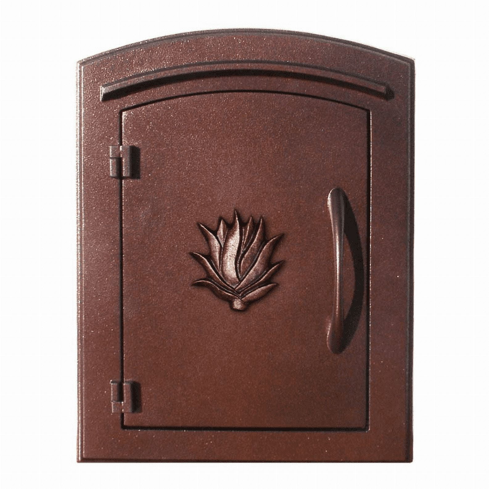 Antique Copper Cast Aluminum Lockable Column Mount Mailbox