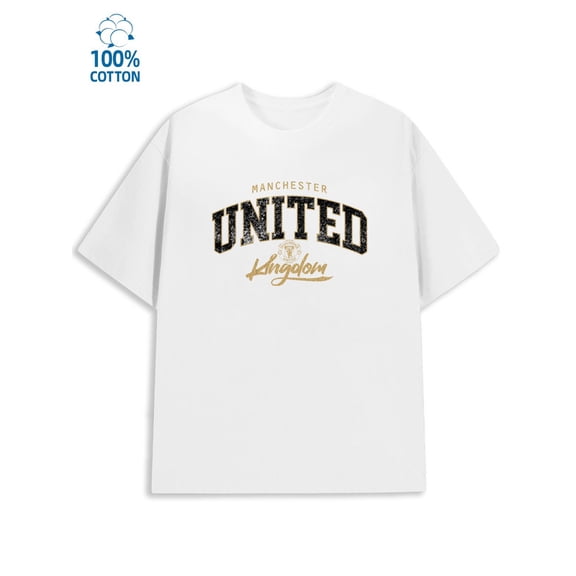 Manchester Tee mens 180G 100% Cotton white Original Unisex Shirt Crewneck tshirts Trendy Unisex Shirt Cotton tshirts Classic Unisex Shirt Graphic tshirts Retro Unisex Shirt Crewneck tshirts