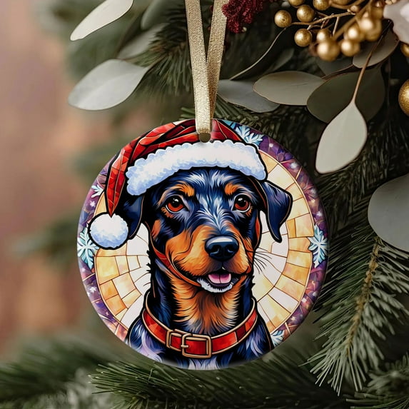 Manchester Terrier Dog Ornaments Ceramic For Christmas, Stained Glass Ornaments Ceramic Christmas 2025