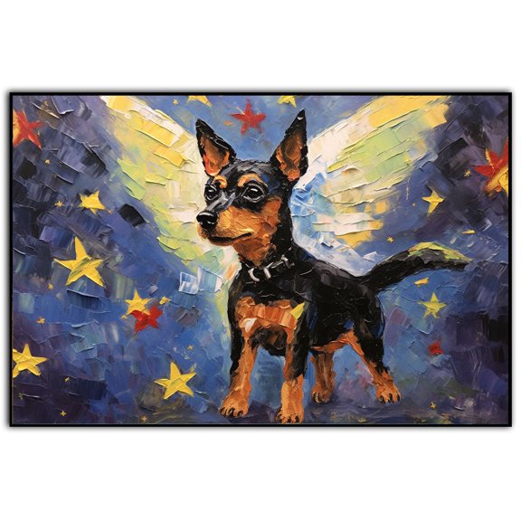 Manchester Terrier Dog Painting Memorial Canvas, Dog Breeds Canvas, Pet Loss Canvas, Gifts for Dog Lovers, Sympathy Gift/Memorial Ornament Loss of Pet - bathroom wall art