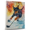 thumbnail image 1 of Manchester Terrier Dog Stretched Canvas Size 8x12 – Ice Hockey Canvas Print of Funny Manchester Terrier Dog Wall Art, Ice Hockey Sports Wall Decor, Home Decor, Dog Lover, 1 of 5