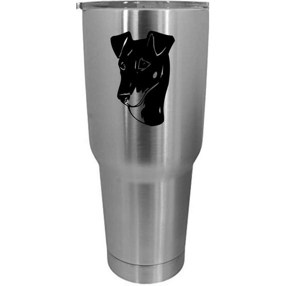 Manchester Terrier Dog Themed Etched 30oz Stainless Steel Tumbler