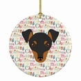 thumbnail image 1 of Manchester Toy Terrier Merry Christmas Ceramic Ornament 2.8 in x 2.8 in, 1 of 3