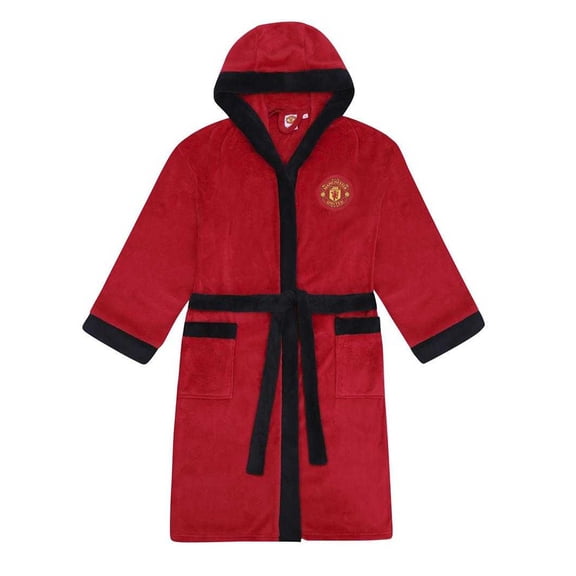 Manchester United FC Mens Crest Fleece Bathrobe