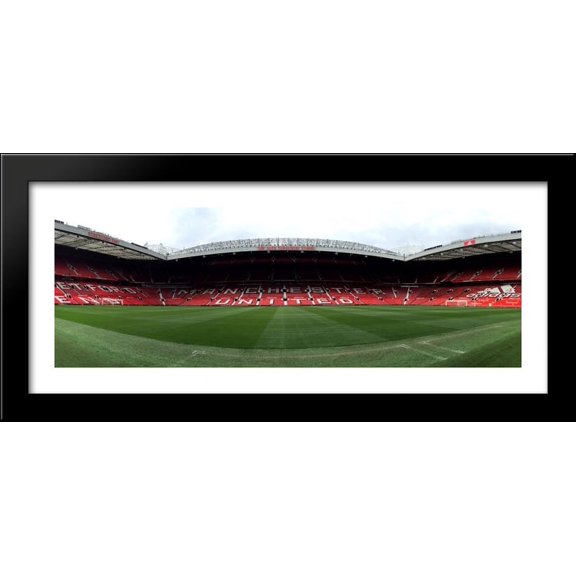 Manchester United Old Trafford 40x16 Large Black Wood Framed Print Art