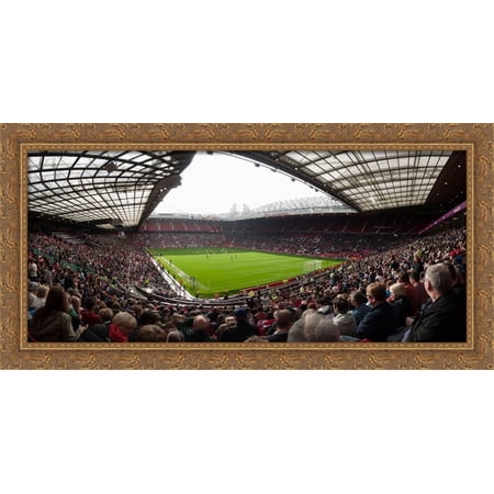 Manchester United Old Trafford 40x20 Large Gold Ornate Wood Framed Canvas Art