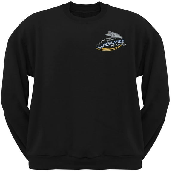 Manchester Wolves - Logo Black Adult Crew Sweatshirt - X-Large