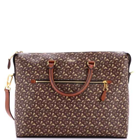 Manchester Zip Briefcase Monogram E-Canvas By Rebag