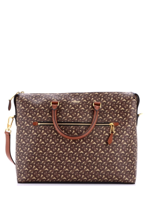 Manchester Zip Briefcase Monogram E-Canvas By Rebag