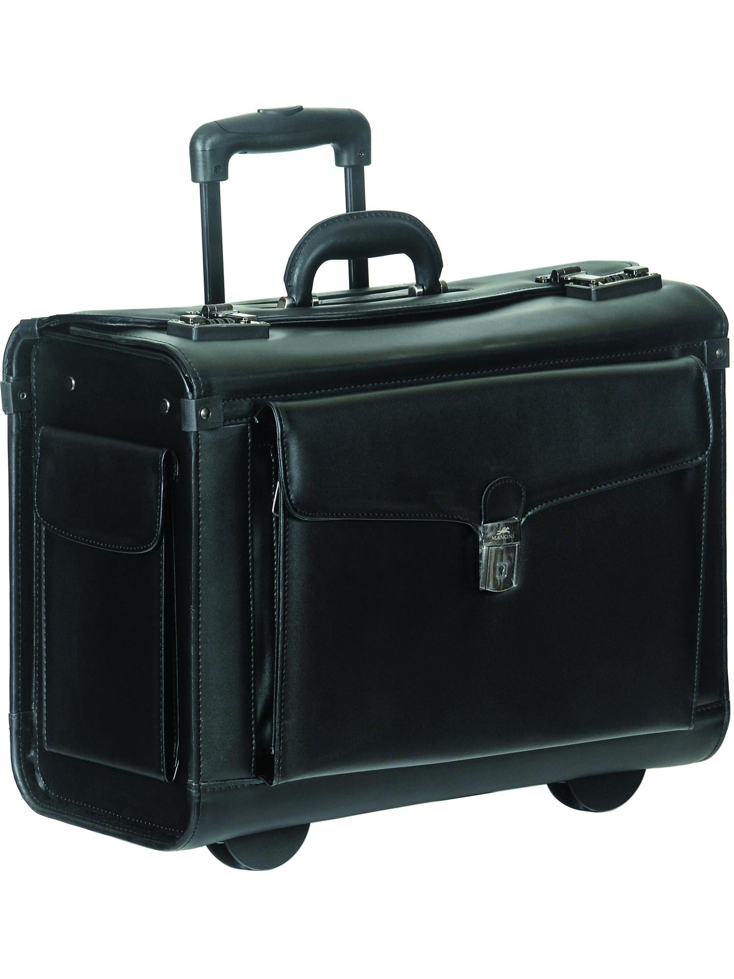 Mancini Leather Goods Wheeled Catalog Case Black