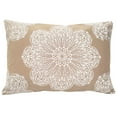 thumbnail image 1 of Mancini Medallion Embroidered 16x24 Throw Pillow, Coffee and Cream, Cover Only, 1 of 5