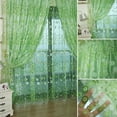 thumbnail image 1 of Mancro Sheer Voile Floral Butterfly Curtain Panel, Green/Pink/Purple, 39" x 78.8", 1 of 4