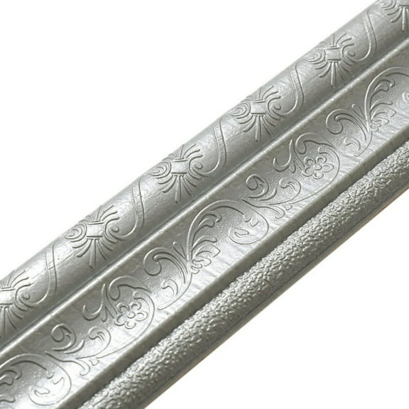 Mancro Silver, 3D Waterproof Peel and Stick Wall Border Wallpaper