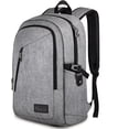 thumbnail image 1 of Mancro Laptop Backpack with Lock, Water Resistant Carry on Travel Backpack for Men and Women Fits 15.6 in Laptop, Gray, 1 of 6