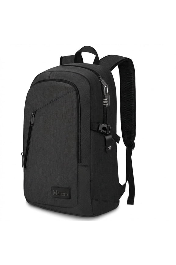 15.6in Laptop Backpack, Slim Business Computer Bag with Anti-Theft Lock for Men Women, Black