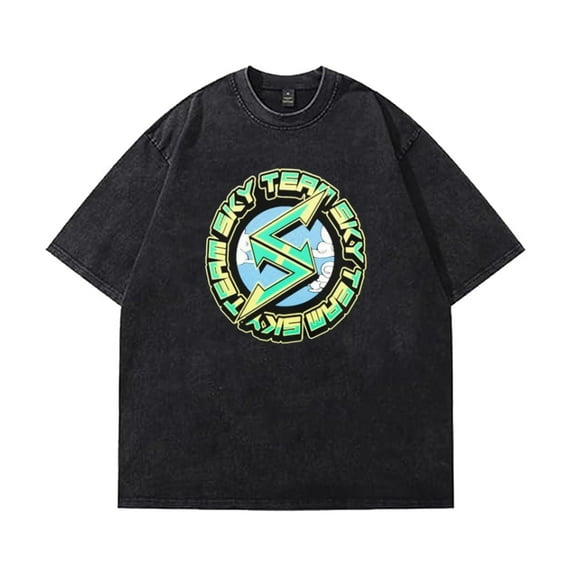 MandJTV Merch Washed T-shirt Classic Print Trendy Tops Men And Women Casual Street Wear