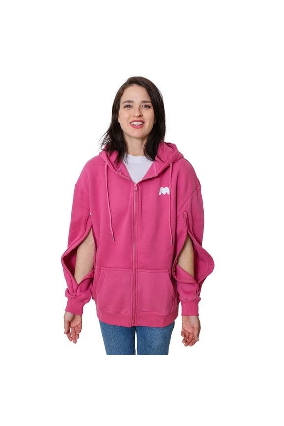 Arm Access Oversized Dialysis Jacket, Oversized Hoodies, Unisex Dialysis Clothing, Customized for Hemodialysis Patients with Both Arms, Two Way Zippers