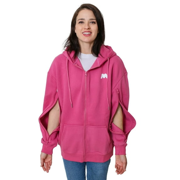 MandMcares Arm Access Oversized Dialysis Jacket, Oversized Hoodies, Unisex Dialysis Clothing, Customized for Hemodialysis Patients with Both Arms, Two Way Zippers
