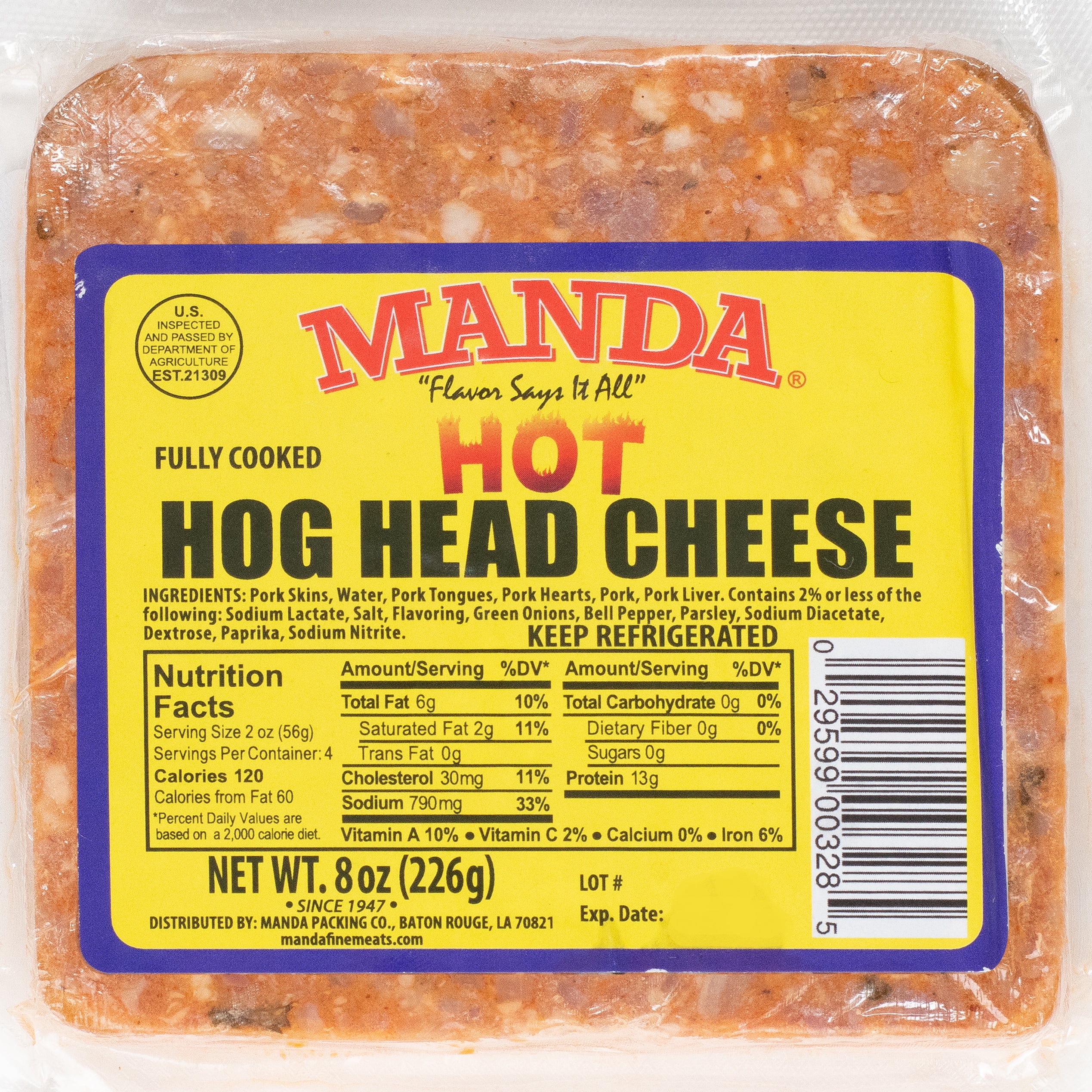 Manda Hot Hog Head Cheese, 8 oz