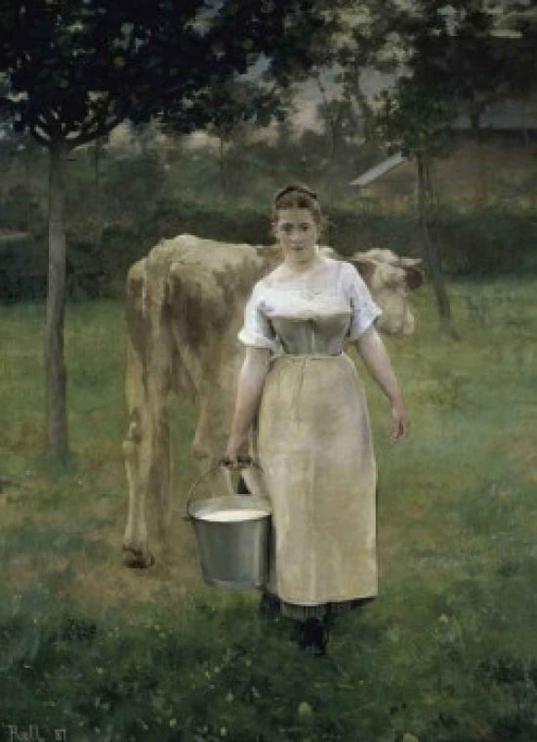 Manda Lametrie The Farmers Wife (Manda Lametrie Fermire ) 1887 Alfred Philippe Roll (1846-1919French) Musee dOrsay Paris Canvas Art - Alfred Philippe Roll (24 x 36)