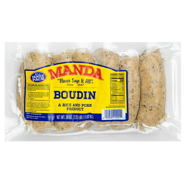 Manda Pork Boudin Family Pack, Links, 36 oz (Refrigerated)