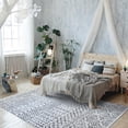 thumbnail image 1 of Mandala 8x10 Rug – Ultra-Soft, Geometric Boho Area Rug for Living Room, Office & Bedroom - Non-Shedding Machine Washable Rug – Ivory & Gray, 1 of 7